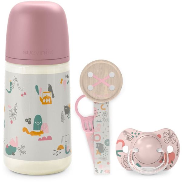 Suavinex Suavinex Walk Gift Set Pink darilni set 0-6 m(za otroke od rojstva)