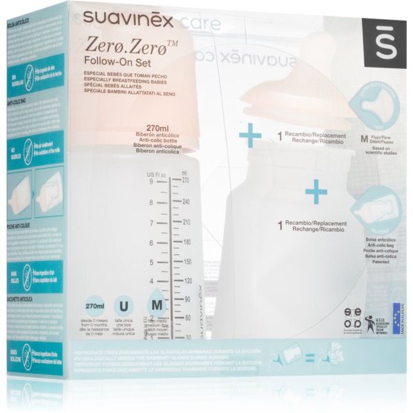 Suavinex Suavinex Zero Zero Follow-On Set darilni set M Medium Flow 3 m+(za dojenčke)