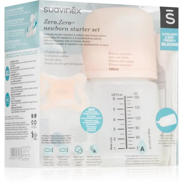 Suavinex Suavinex Zero Zero Newborn Starter Set darilni set za otroke od rojstva