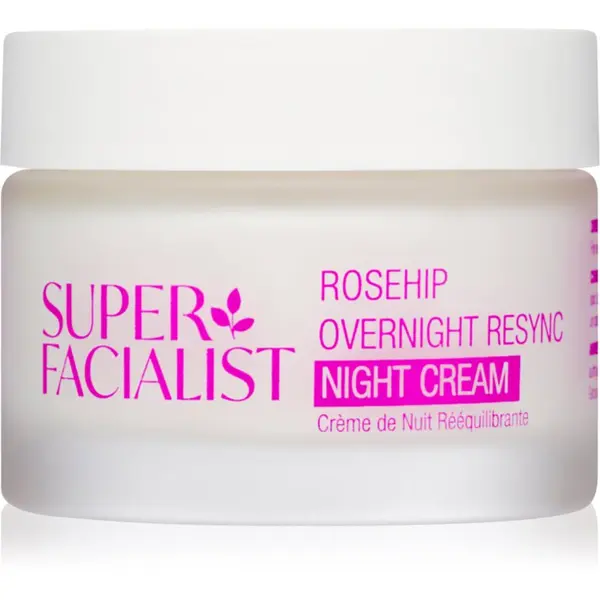 Super Facialist Super Facialist Rosehip Overnight Resync učvrstitvena in mehčalna nočna krema za prehrano in hidracijo 50 ml