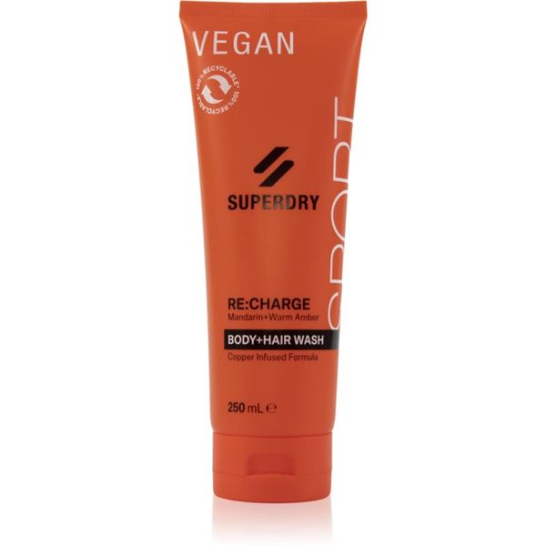 Superdry Superdry RE:charge gel za prhanje za telo in lase za moške 250 ml