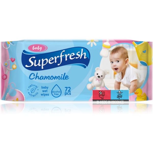 Superfresh Superfresh Baby Chamomile otroški nežni vlažni robčki za občutljivo kožo 72 kos