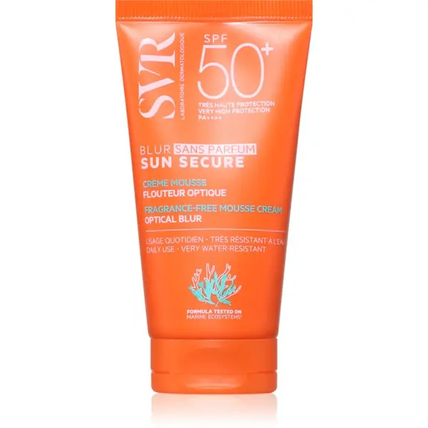 SVR SVR Sun Secure Blur zaščitna pena za poenotenje tona kože brez dodanih dišav SPF 50+ 50 ml