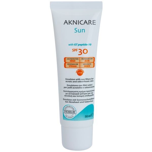 Synchroline Synchroline Aknicare Sun emulzija za sončenje za aknasto kožo in seboroični dermatitis SPF 30 50 ml