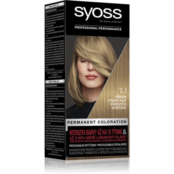 Syoss Syoss Color permanentna barva za lase odtenek 7_1 Natural Medium Blond 1 kos