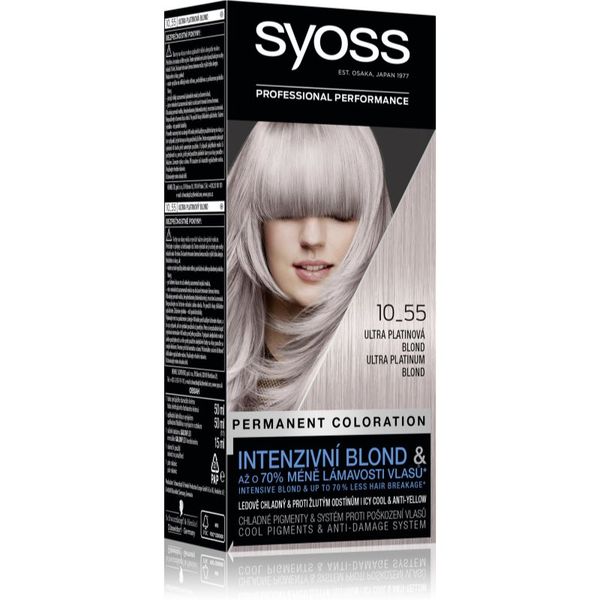 Syoss Syoss Cool Blonds permanentna barva za lase odtenek 10-55 Ultra platinum blond