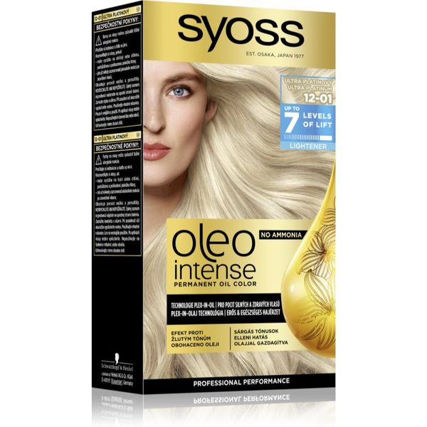 Syoss Syoss Oleo Intense permanentna barva za lase z oljem odtenek 12-01 Ultra Platinum 1 kos