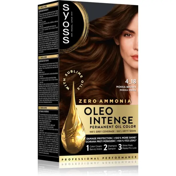 Syoss Syoss Oleo Intense permanentna barva za lase z oljem odtenek 4-18 Mokka Brown 1 kos