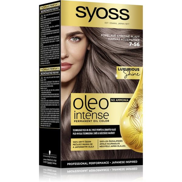 Syoss Syoss Oleo Intense permanentna barva za lase z oljem odtenek 7-56 Ashy Medium Blond 1 kos