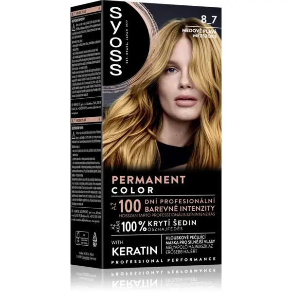 Syoss Syoss Permanent Color permanentna barva za lase odtenek 8_7 Honey Blond 1 kos