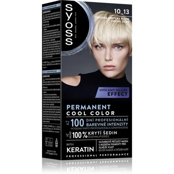 Syoss Syoss Permanent Cool Color permanentna barva za lase s hladnim podtonom odtenek 10_13 Arctic Blond 1 kos