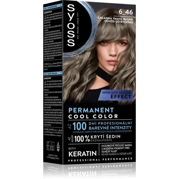 Syoss Syoss Permanent Cool Color permanentna barva za lase s hladnim podtonom odtenek 6_46 Cool Dark Blond 1 kos