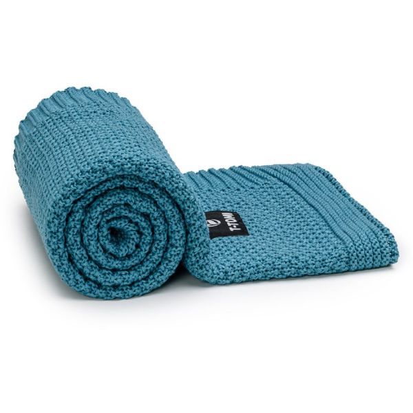 T-Tomi T-TOMI Knitted Blanket Petrol blue pletena odeja 80x100 cm
