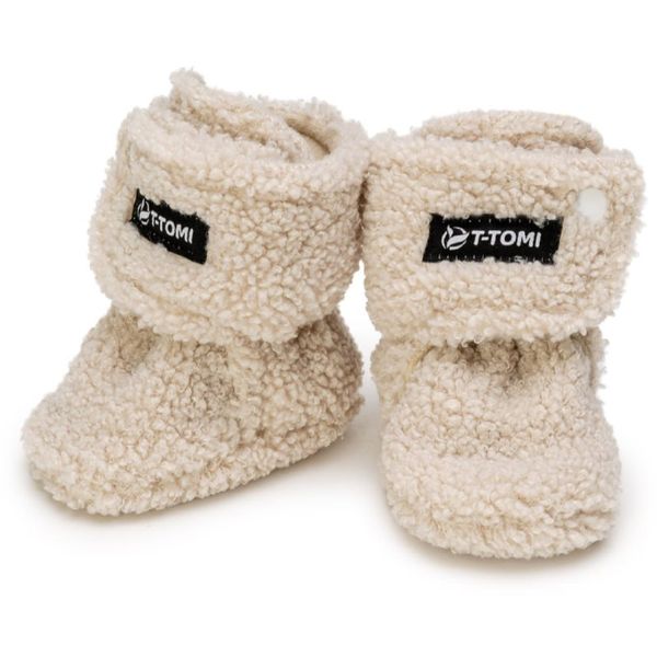 T-Tomi T-TOMI TEDDY Booties Cream otroški copati 3-6 months 1 kos