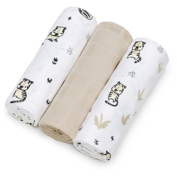 T-Tomi T-TOMI TETRA Cloth Diapers HIGH QUALITY plenice iz blaga Tigers70x70 cm 3 kos