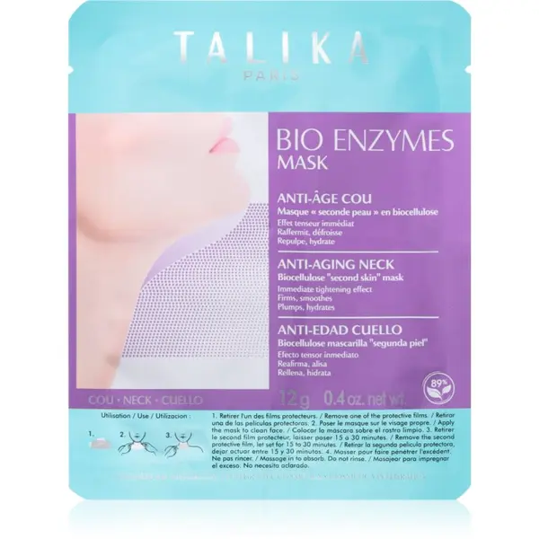 Talika Talika Bio Enzymes Anti-Aging Neck Mask maska iz platna z učvrstitvenim učinkom 12 g