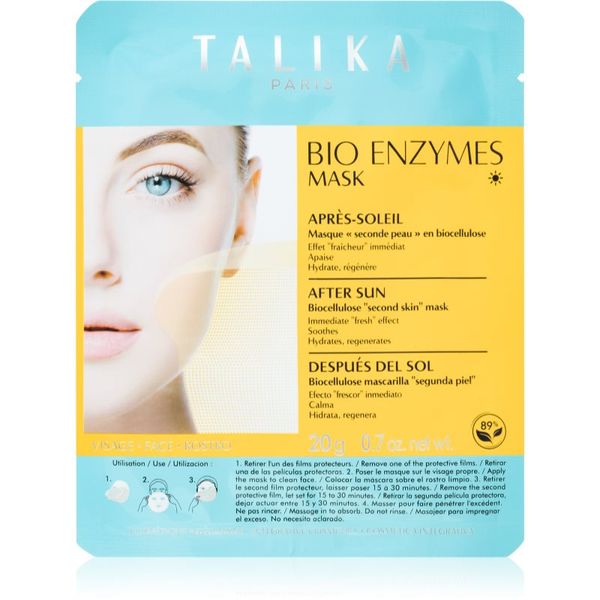 Talika Talika Bio Enzymes Mask After Sun pomirjevalna tekstilna maska po sončenju 1 kos