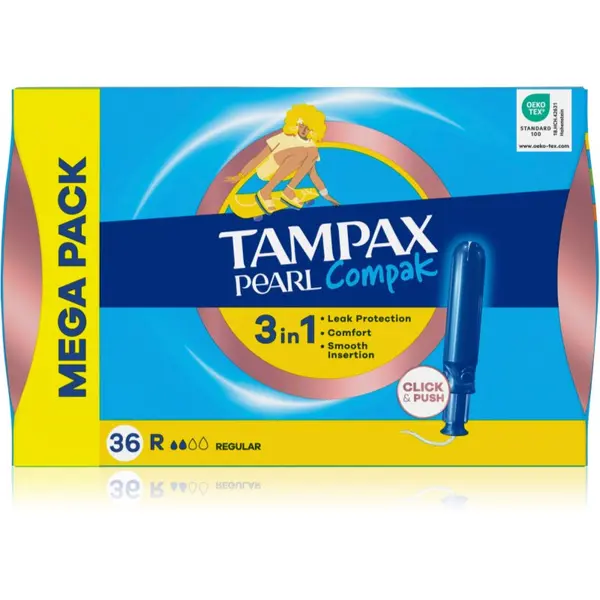Tampax Tampax Pearl Compak Regular tamponi z aplikatorjem 36 kos