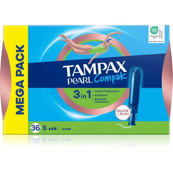 Tampax Tampax Pearl Compak Super tamponi z aplikatorjem 36 kos