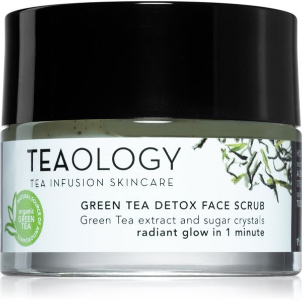 Teaology Teaology Cleansing Green Tea Detox Face Scrub sladkorni piling za nežno čiščenje in prehrano kože z zelenim čajem 50 ml