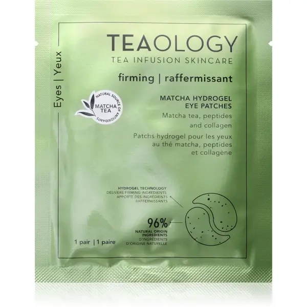 Teaology Teaology Matcha Infusion Hydrogel Eye Patches regeneracijske hidrogel blazinice za predel pod očmi s kolagenom 1 par