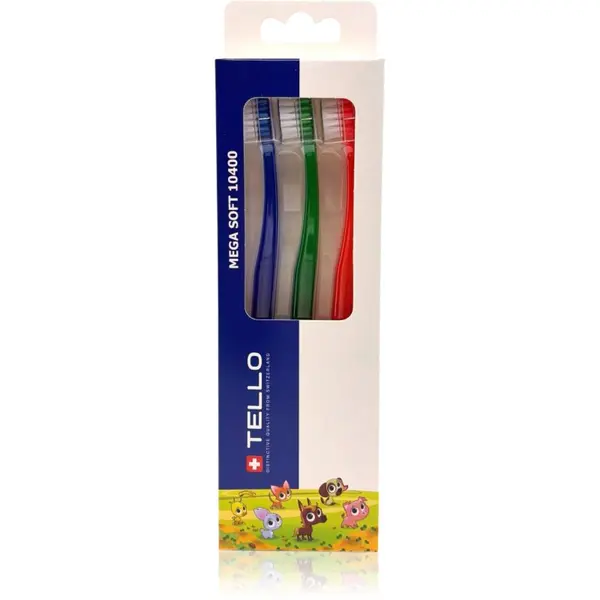 TELLO TELLO Kids 10400 Mega Soft zobne ščetke za otroke 2-7 3 kos