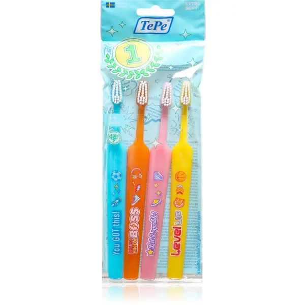 TePe TePe Kids Extra Soft zobne ščetke ekstra soft za otroke 4 kos
