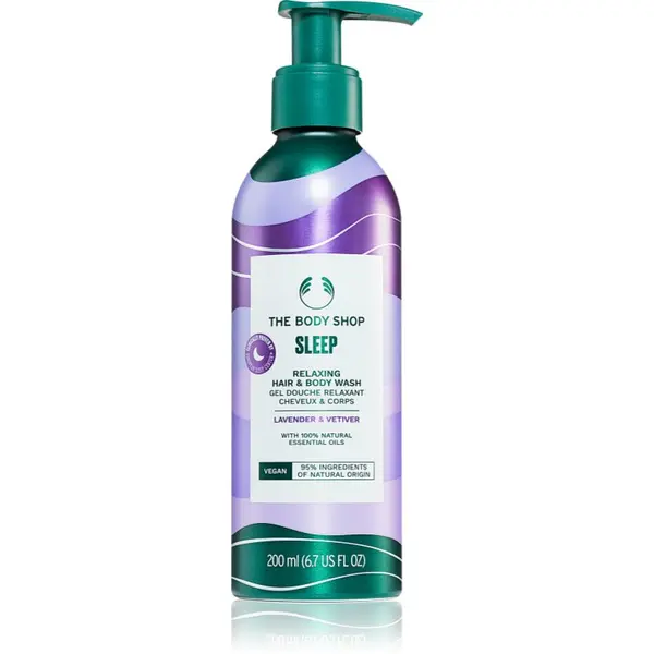 The Body Shop The Body Shop Sleep Lavander & Vetiver gel za umivanje za telo in lase za miren spanec Lavender & Vetiver 200 ml