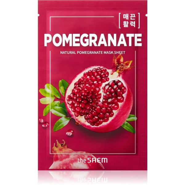 The Saem The Saem Natural Mask Sheet Pomegranate maska iz platna za intenzivno gladitev in posvetlitev kože 21 ml