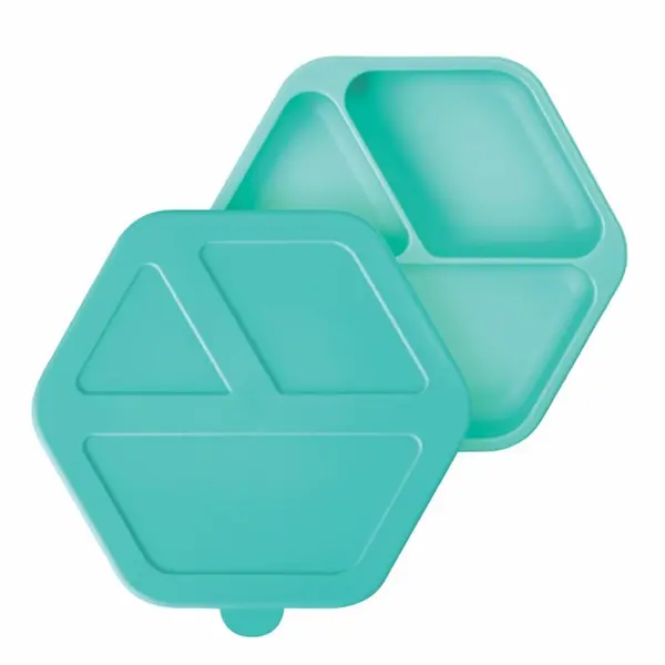 Tiny Twinkle Tiny Twinkle Silicone Plate deljeni krožnik s pokrovčkom Mint 1 kos