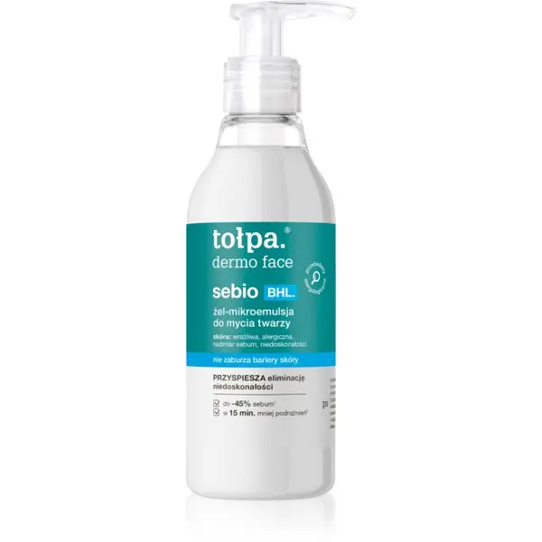 Tołpa Tołpa Dermo Face Sebio BHL gel za umivanje obraza 195 ml
