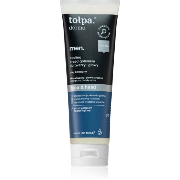 Tołpa Tołpa Dermo Men Face & Head piling za obraz pred britjem 100 ml