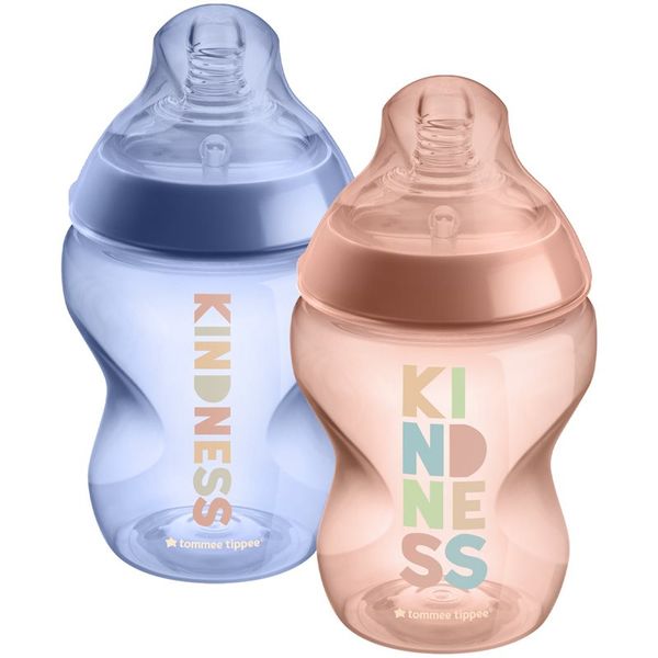 Tommee Tippee Tommee Tippee Closer To Nature Anti-colic Kindness steklenička za dojenčke Slow Flow 0m+ 2x260 ml