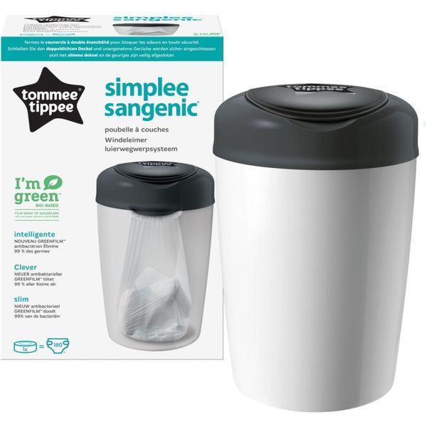 Tommee Tippee Tommee Tippee Simplee White koš za plenice + dodatna kaseta 1 kos