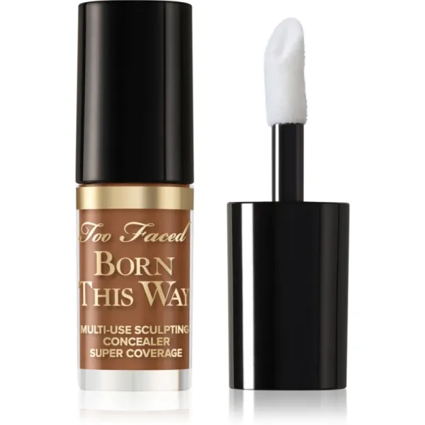 Too Faced Too Faced Born This Way Super Coverage Multi-Use Concealer Travel Size dolgoobstojni korektor za polno prekrivanje odtenek Chestnut 2 ml