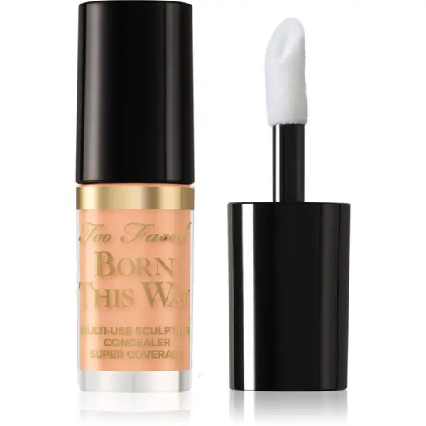 Too Faced Too Faced Born This Way Super Coverage Multi-Use Concealer Travel Size dolgoobstojni korektor za polno prekrivanje odtenek Golden Beige 2 ml