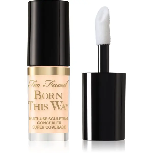 Too Faced Too Faced Born This Way Super Coverage Multi-Use Concealer Travel Size dolgoobstojni korektor za polno prekrivanje odtenek Snow 2 ml