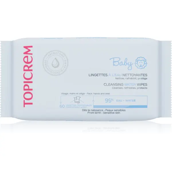 Topicrem Topicrem BABY Cleansing Water Wipes vlažni čistilni robčki za otroke 60 kos