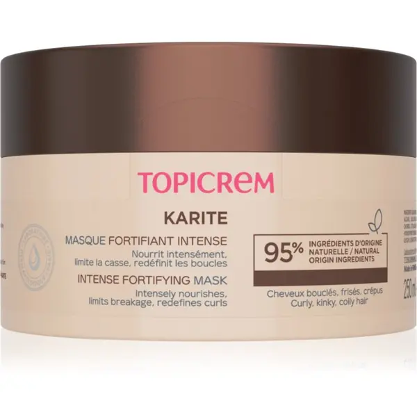 Topicrem Topicrem KARITÉ Intense Fortifying Mask maska za okrepitev las za valovite in kodraste lase 250 ml
