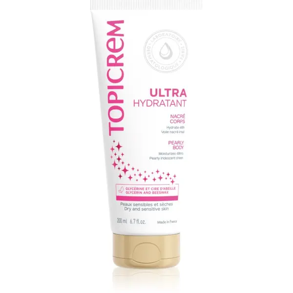 Topicrem Topicrem UH BODY Ultra-Moisturizing Pearly Body losjon za telo za občutljivo kožo z bisernim sijajem 75 ml