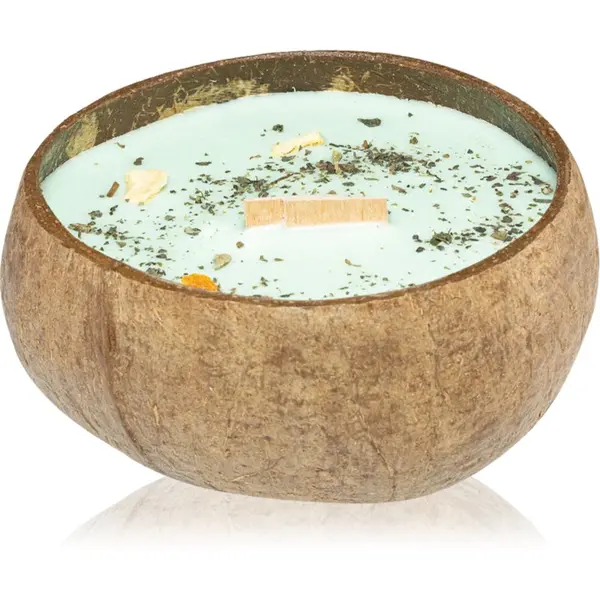 Tropicandle Tropicandle Lime, Basil & Mandarin dišeča sveča z lesenim stenjem 350 ml