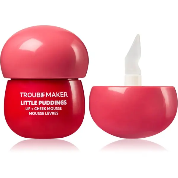 Trouble Maker Trouble Maker Little Pudding Lip + Cheek Mousse večnamensko ličilo za ustnice in lica odtenek Bunny Baby Pink 5 g