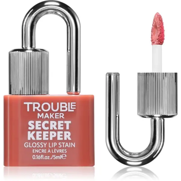 Trouble Maker Trouble Maker Secret Keeper Lip Gloss Stain barva za ustnice za dolgoobstojen učinek odtenek Undercover Pink Nude 5 ml