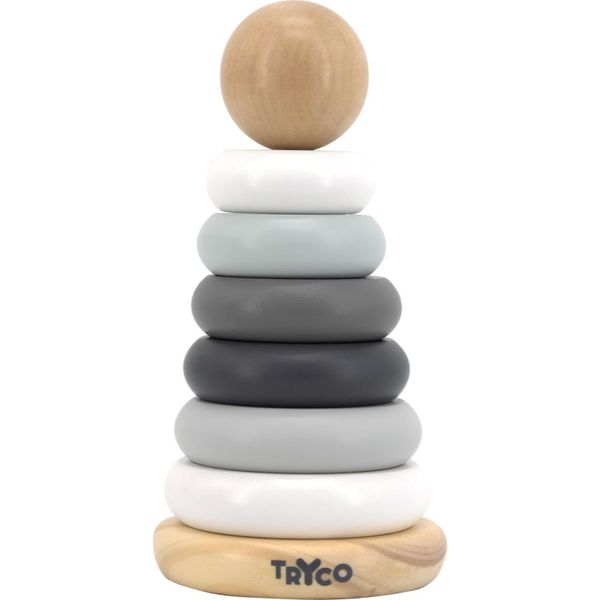 Tryco Tryco Wooden Ring Piramid igrača iz lesa 10m+ 1 kos