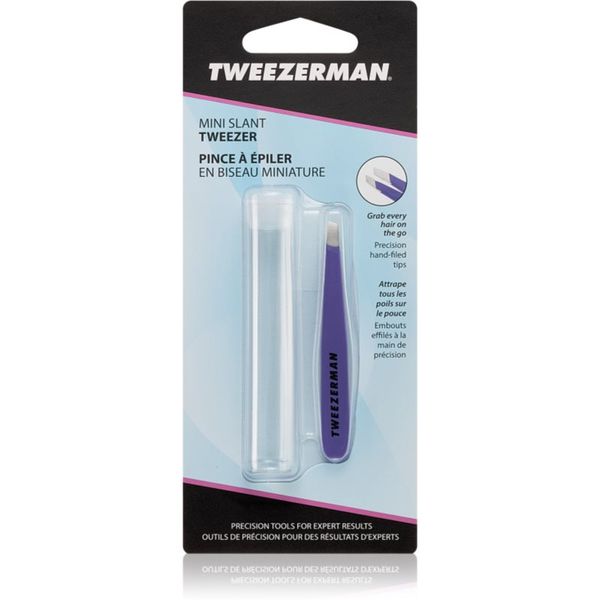 Tweezerman Tweezerman Mini Slant pinceta s poševno konico mini s potovalnim etuijem Lavender 1 kos