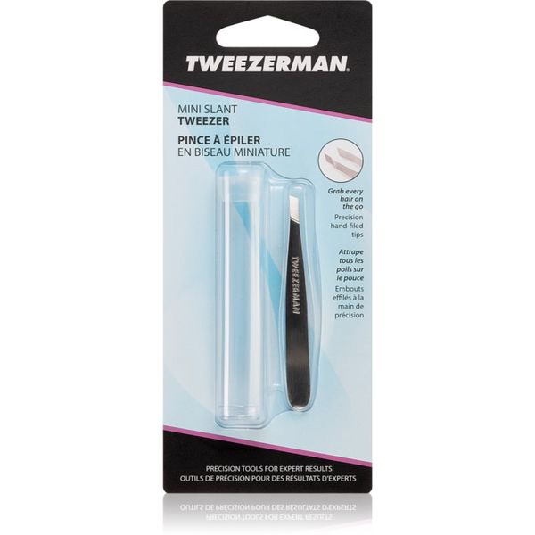 Tweezerman Tweezerman Mini Slant pinceta s poševno konico mini s potovalnim etuijem Stainless 1 kos