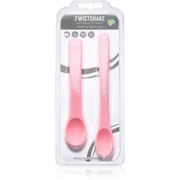 Twistshake Twistshake Feeding Spoon Set žlička 4+m Pastel Pink 2 kos