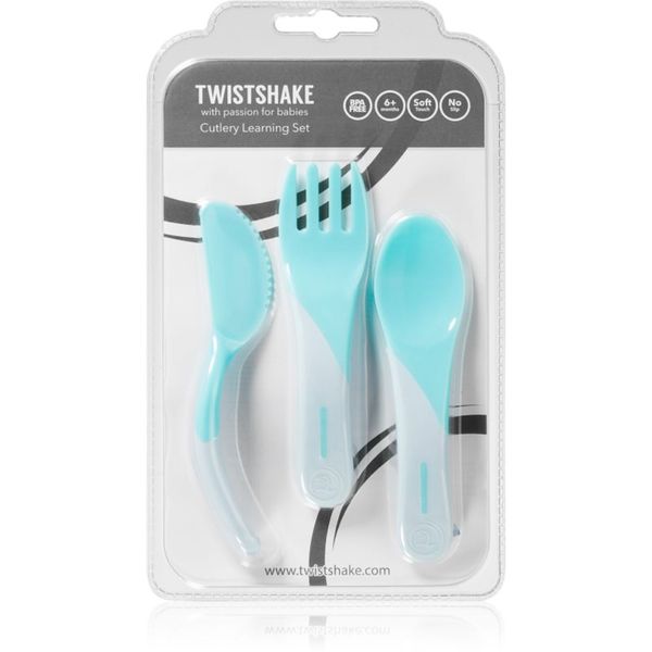 Twistshake Twistshake Learn Cutlery pribor Blue 6 m+ 3 kos