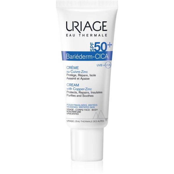 Uriage Uriage Bariéderm Cica-Cream with Copper-Zinc SPF 50+ krepilna krema z vsebnostjo bakra in cinka SPF 50+ 40 ml