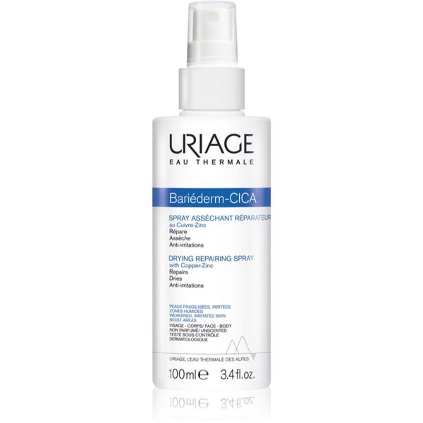 Uriage Uriage Bariéderm Drying Repairing Cica-Spray izsušujoče popravljalno pršilo z vsebnostjo bakra in cinka 100 ml